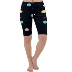 Planets Space Cropped Leggings  by Mariart