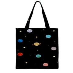 Planets Space Zipper Grocery Tote Bag