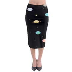 Planets Space Midi Pencil Skirt by Mariart