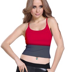 Red Gray Flag Line Horizontal Spaghetti Strap Bra Top