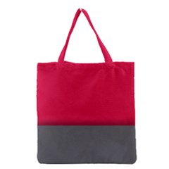 Red Gray Flag Line Horizontal Grocery Tote Bag by Mariart