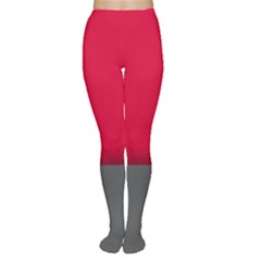 Red Gray Flag Line Horizontal Women s Tights by Mariart