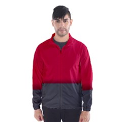 Red Gray Flag Line Horizontal Wind Breaker (men)