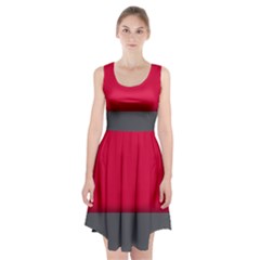 Red Gray Flag Line Horizontal Racerback Midi Dress by Mariart