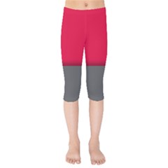 Red Gray Flag Line Horizontal Kids  Capri Leggings 