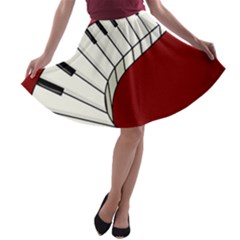 Piano Keys Music A-line Skater Skirt