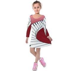 Piano Keys Music Kids  Long Sleeve Velvet Dress by Mariart