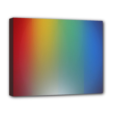 Rainbow Flag Simple Deluxe Canvas 20  X 16   by Mariart