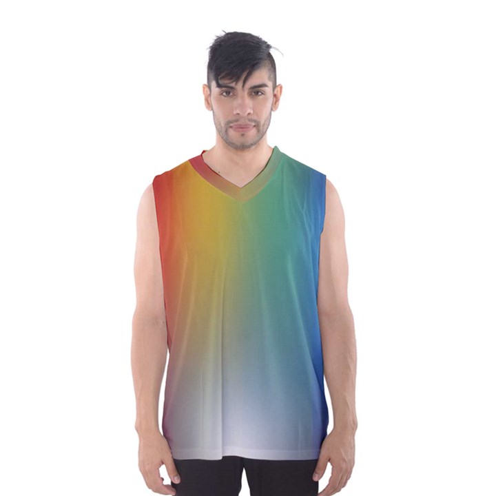 Rainbow Flag Simple Men s Basketball Tank Top