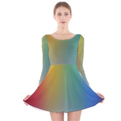 Rainbow Flag Simple Long Sleeve Velvet Skater Dress by Mariart