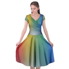 Rainbow Flag Simple Cap Sleeve Wrap Front Dress