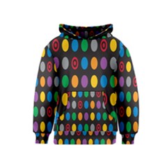 Polka Dots Rainbow Circle Kids  Pullover Hoodie by Mariart