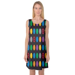 Polka Dots Rainbow Circle Sleeveless Satin Nightdress by Mariart