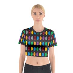 Polka Dots Rainbow Circle Cotton Crop Top by Mariart