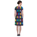 Polka Dots Rainbow Circle Short Sleeve Front Wrap Dress View2