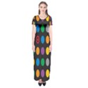 Polka Dots Rainbow Circle Short Sleeve Maxi Dress View1