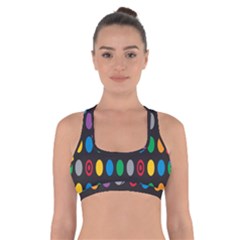 Polka Dots Rainbow Circle Cross Back Sports Bra