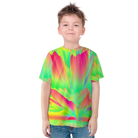 Screen Random Images Shadow Green Yellow Rainbow Light Kids  Cotton Tee by Mariart