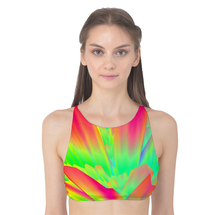 Screen Random Images Shadow Green Yellow Rainbow Light Tank Bikini Top