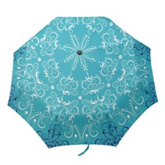 Repeatable Flower Leaf Blue Folding Umbrellas by Mariart