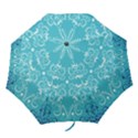 Repeatable Flower Leaf Blue Folding Umbrellas View1