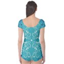 Repeatable Flower Leaf Blue Boyleg Leotard  View2