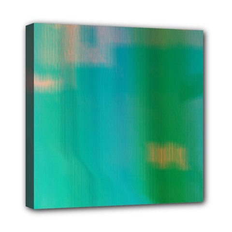 Shadow Faintly Faint Line Green Mini Canvas 8  X 8  by Mariart