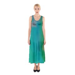 Shadow Faintly Faint Line Green Sleeveless Maxi Dress by Mariart