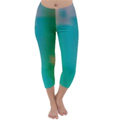 Shadow Faintly Faint Line Green Capri Winter Leggings  by Mariart