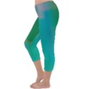 Shadow Faintly Faint Line Green Capri Winter Leggings  View2