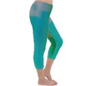 Shadow Faintly Faint Line Green Capri Winter Leggings  View3