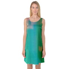 Shadow Faintly Faint Line Green Sleeveless Satin Nightdress