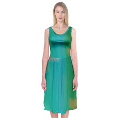 Shadow Faintly Faint Line Green Midi Sleeveless Dress by Mariart