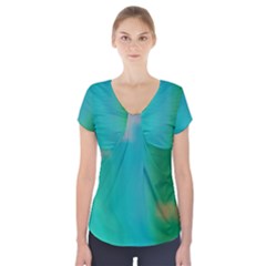 Shadow Faintly Faint Line Green Short Sleeve Front Detail Top by Mariart