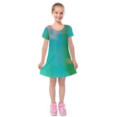 Shadow Faintly Faint Line Green Kids  Short Sleeve Velvet Dress by Mariart