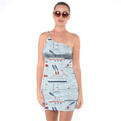 Ships Sails One Soulder Bodycon Dress