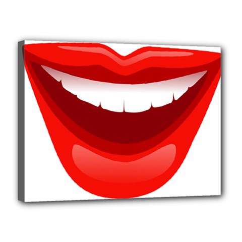 Smile Lips Transparent Red Sexy Canvas 16  X 12 