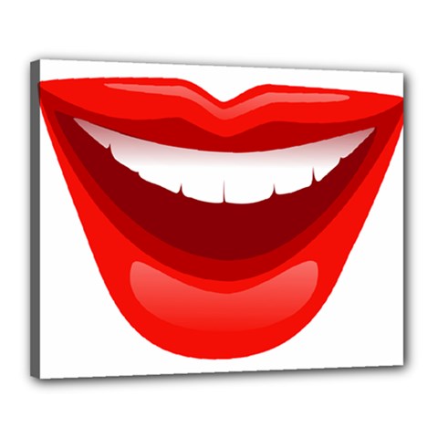 Smile Lips Transparent Red Sexy Canvas 20  X 16  by Mariart