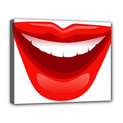 Smile Lips Transparent Red Sexy Deluxe Canvas 20  X 16  