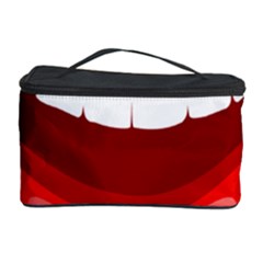 Smile Lips Transparent Red Sexy Cosmetic Storage Case by Mariart