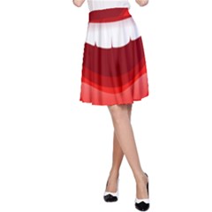 Smile Lips Transparent Red Sexy A-line Skirt by Mariart