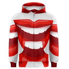 Smile Lips Transparent Red Sexy Men s Zipper Hoodie