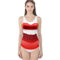 Smile Lips Transparent Red Sexy One Piece Swimsuit View1