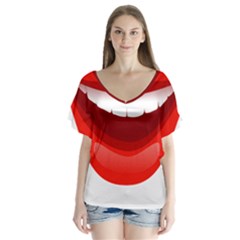 Smile Lips Transparent Red Sexy Flutter Sleeve Top by Mariart