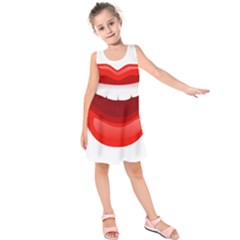 Smile Lips Transparent Red Sexy Kids  Sleeveless Dress by Mariart