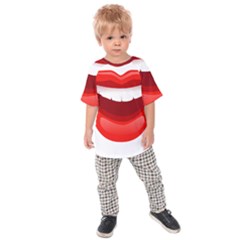 Smile Lips Transparent Red Sexy Kids Raglan Tee