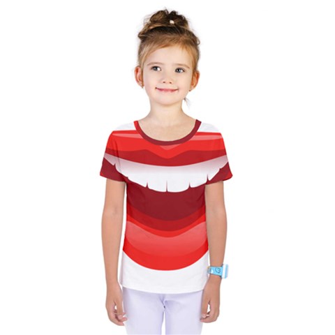 Smile Lips Transparent Red Sexy Kids  One Piece Tee by Mariart