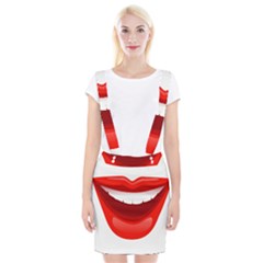 Smile Lips Transparent Red Sexy Braces Suspender Skirt by Mariart