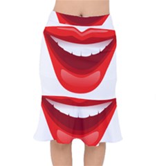 Smile Lips Transparent Red Sexy Mermaid Skirt by Mariart