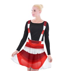 Smile Lips Transparent Red Sexy Suspender Skater Skirt